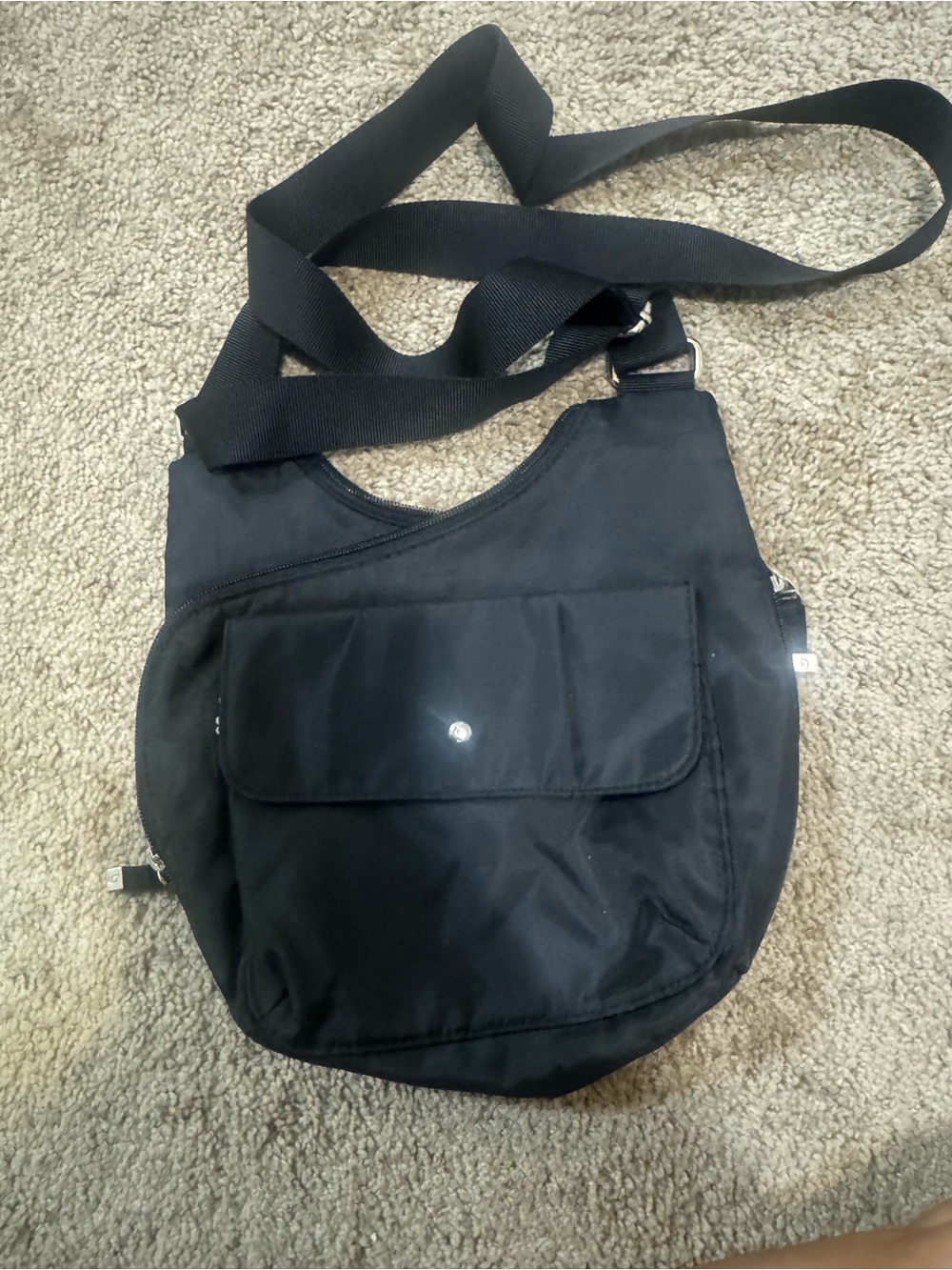 Baggallini Black Nylon Crossbody Bag with Front Pocket